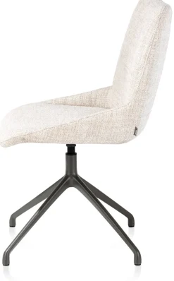 Hot XOOON Mats, eetkamerstoel - draaibaar - grafiet - Luton - Creme