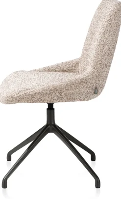 Hot XOOON Mats, eetkamerstoel - draaibaar - rough off black - Luton - koper