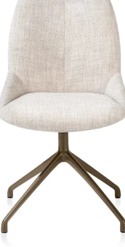 Hot XOOON Mats, eetkamerstoel - draaibaar - steelbrown - Luton - Creme