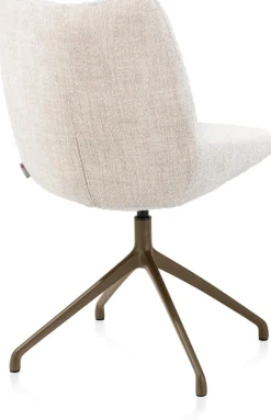 Hot XOOON Mats, eetkamerstoel - draaibaar - steelbrown - Luton - Creme