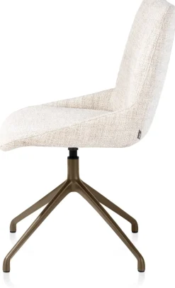Hot XOOON Mats, eetkamerstoel - draaibaar - steelbrown - Luton - Creme