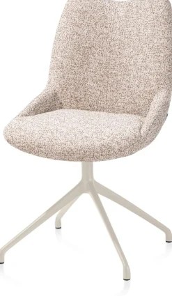 Best XOOON Mats, eetkamerstoel - draaibaar - creme - Luton - koper