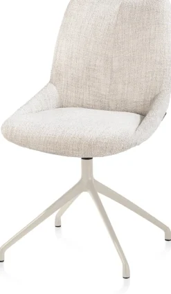 Best XOOON Mats, eetkamerstoel - draaibaar - creme - Luton - Creme