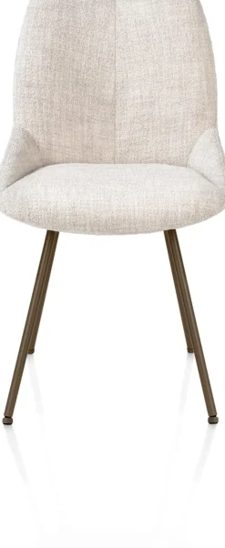 Hot XOOON Mats, eetkamerstoel - 4-pootjes - steelbrown - Luton - Creme