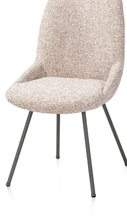 XOOON Mats, eetkamerstoel - 4-pootjes - grafiet - Luton - koper