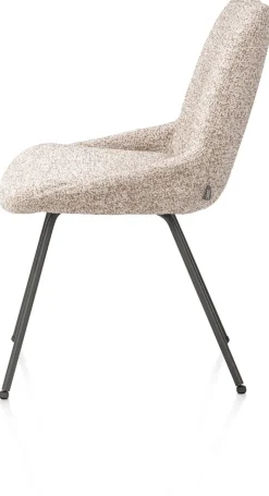 XOOON Mats, eetkamerstoel - 4-pootjes - grafiet - Luton - koper