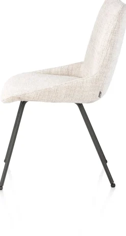 Best XOOON Mats, eetkamerstoel - 4-pootjes - grafiet - Luton - Creme