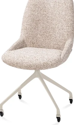 XOOON Mats, eetkamerstoel - wielen - creme - Luton - koper