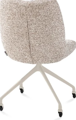 XOOON Mats, eetkamerstoel - wielen - creme - Luton - koper