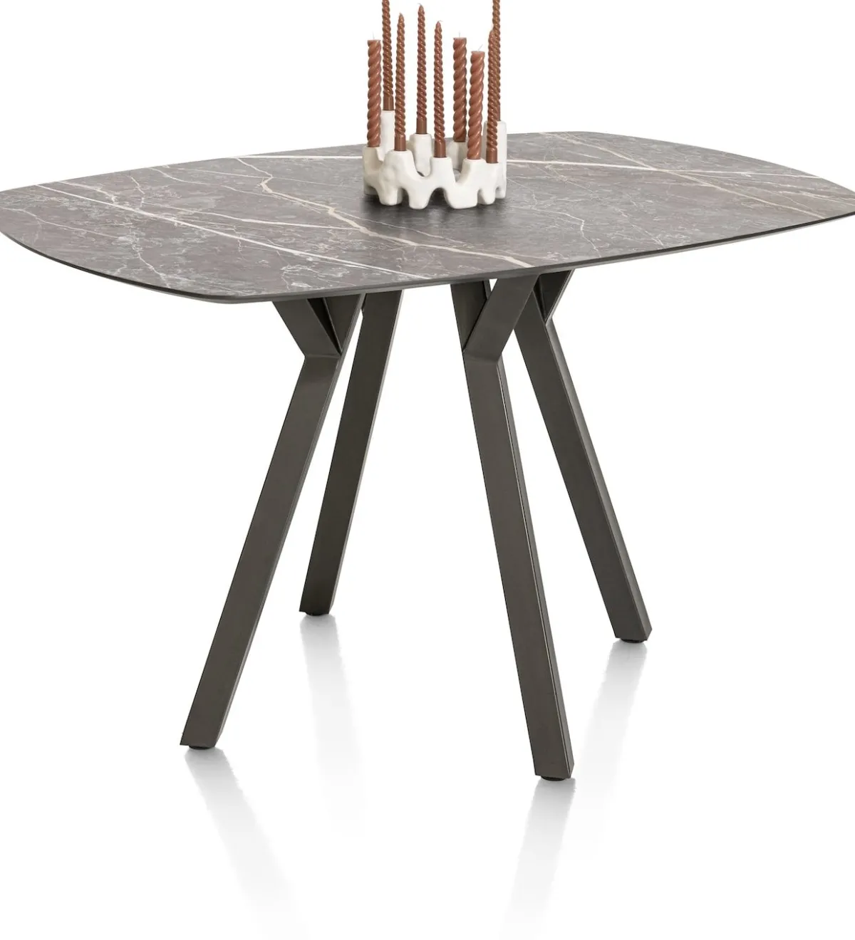 Online XOOON MINATO bartafel - ovaal - 150 x 105 cm (h: 92 cm) - lichtgrijs