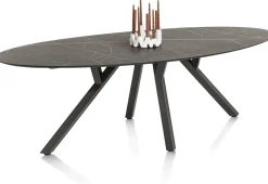 Outlet XOOON MINATO eetkamertafel - ellips - 240 x 110 cm - marmerlook