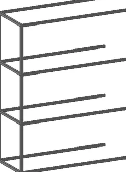 Outlet XOOON Modulo aanbouwrek in metaal 90 cm, 3 nivo's -