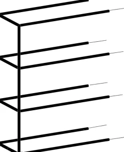 Outlet XOOON Modulo aanbouwrek in metaal 90 cm, 3 nivo's -