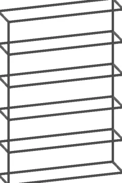 Outlet XOOON Modulo basisrek in metaal 135 cm, 5 nivo's -