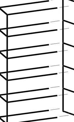 Outlet XOOON Modulo basisrek in metaal 135 cm, 5 nivo's -