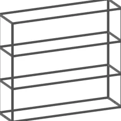 Outlet XOOON Modulo basisrek in metaal 135 cm, 3 nivo's -