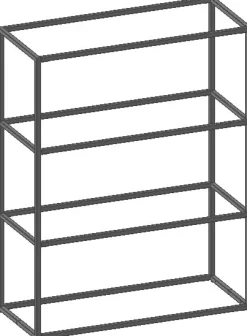 XOOON Modulo basisrek in metaal 90 cm, 3 nivo's -
