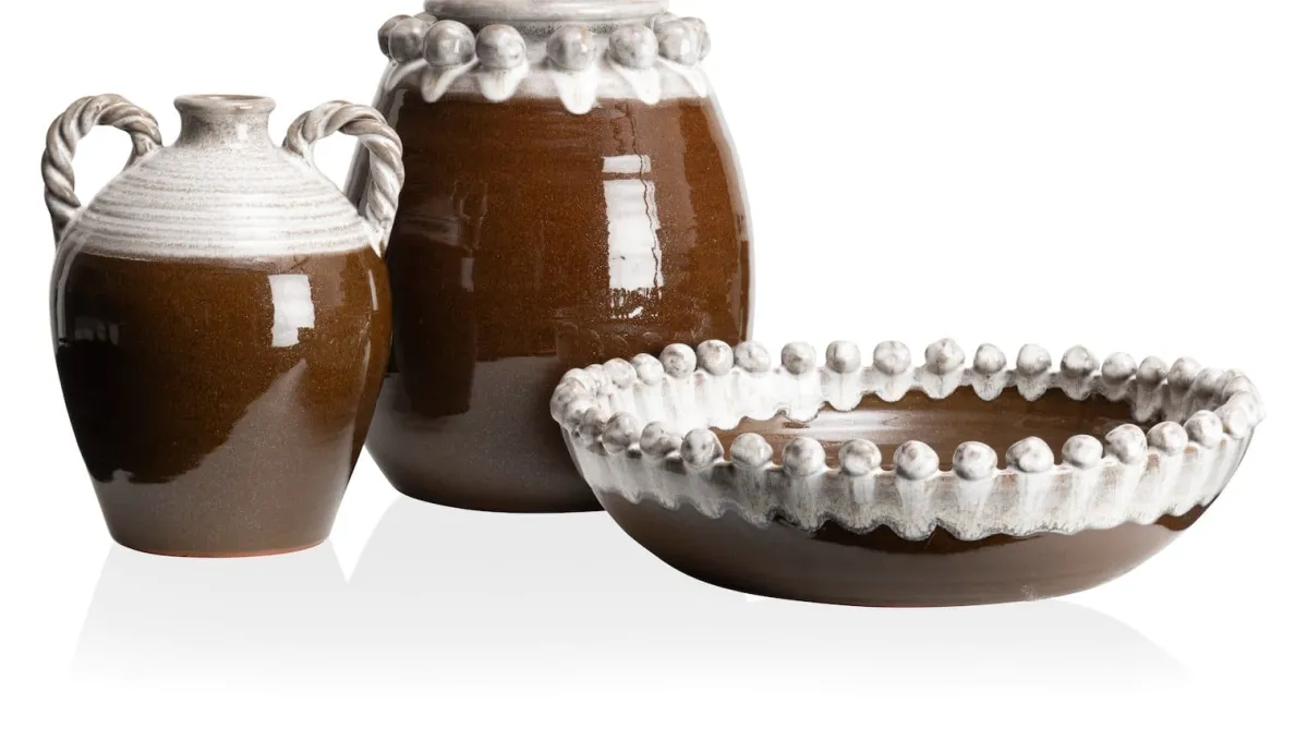 New XOOON Nera vaas (H31cm) in de kleur Bruin - COCOmaison