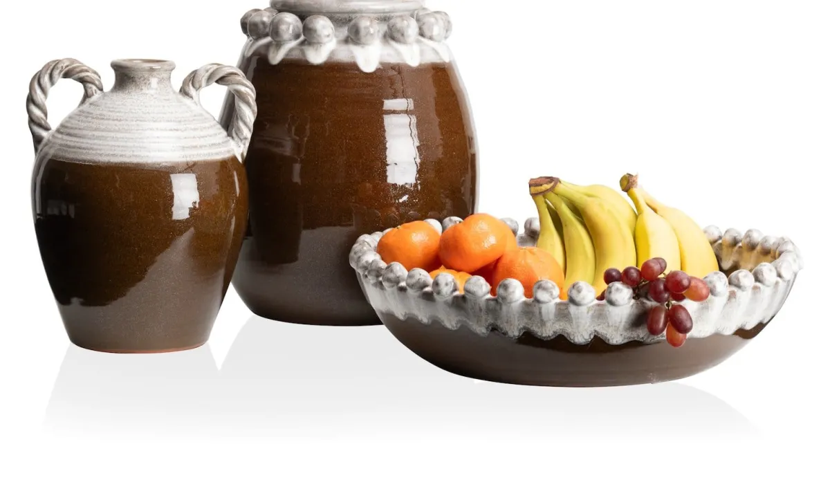 New XOOON Nera vaas (H31cm) in de kleur Bruin - COCOmaison