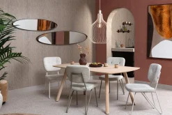 Discount XOOON NIORA eetkamertafel 180 x 100 cm - rechthoek - naturel eiken