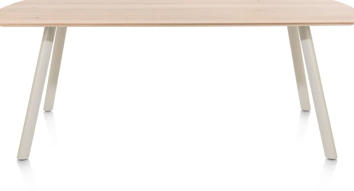 Online XOOON NIORA eetkamertafel 210 x 100 cm - rechthoek - zijdegrijs