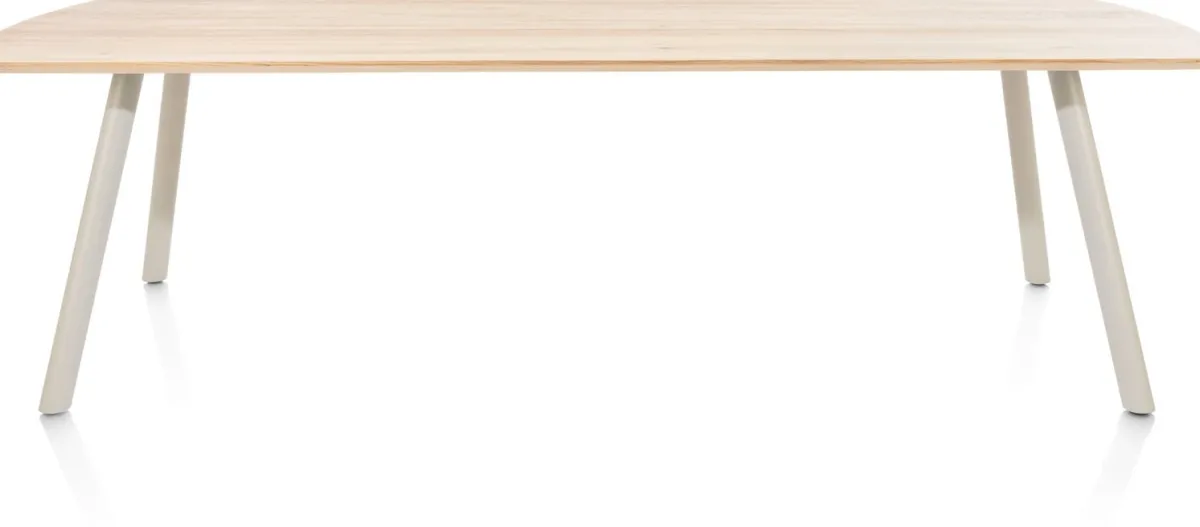 Online XOOON NIORA eetkamertafel 270 x 100 cm - rechthoek - zijdegrijs
