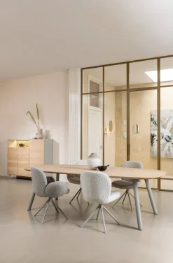 Discount XOOON NIORA eetkamertafel 270 x 120 cm - deens ovaal - zijdegrijs