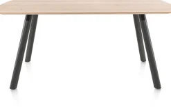 Online XOOON NIORA eetkamertafel 180 x 100 cm - metalen poot - grafiet