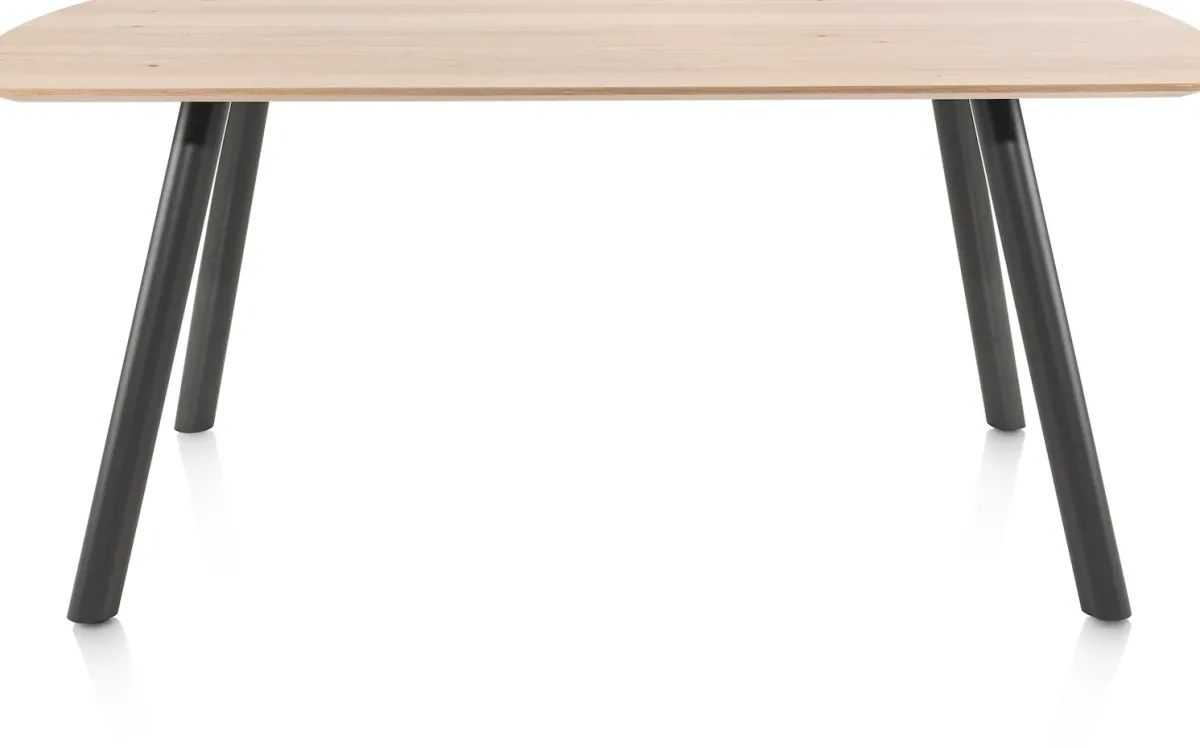 Online XOOON NIORA eetkamertafel 180 x 100 cm - metalen poot - grafiet