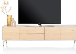 Discount XOOON NIORA lowboard 210 cm - 3-deuren + 2-laden - naturel eiken