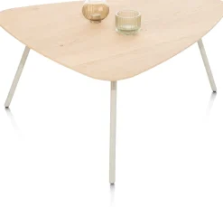 New XOOON NIORA salontafel 85 x 77 cm - eiken fineer - zijdegrijs