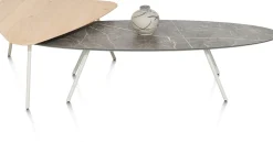 New XOOON NIORA salontafel 85 x 77 cm - eiken fineer - zijdegrijs