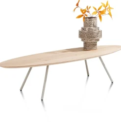 Outlet XOOON NIORA salontafel 150 x 50 cm - eiken fineer - zijdegrijs