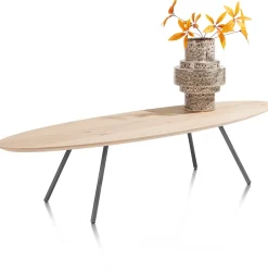 Outlet XOOON NIORA salontafel 150 x 50 cm - eiken fineer - grafiet