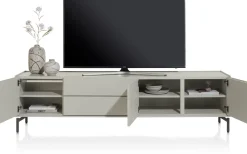 Sale XOOON NOON lowboard 210 cm - 3-deuren + 2-laden - zijdegrijs