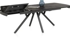 Discount XOOON Novello, uitschuiftafel 200 (+ 78) x 100 cm - Primo Laminato marble - Onyx