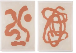 Online XOOON Organic Abstract schilderijen in de kleur Oranje - COCOmaison