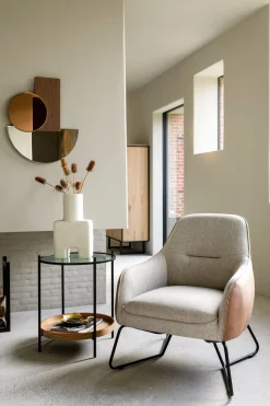 XOOON Oviedo fauteuil met combistof en lage rug