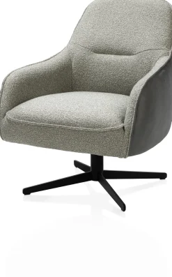 XOOON Oviedo fauteuil met combistof en lage rug