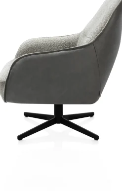 XOOON Oviedo fauteuil met combistof en lage rug