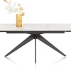 Sale XOOON PADOVA uitschuiftafel 180 (+ 60) x 90 cm - keramiek op glas - wit