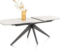 Sale XOOON PADOVA uitschuiftafel 180 (+ 60) x 90 cm - keramiek op glas - wit