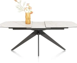 Sale XOOON PADOVA uitschuiftafel 180 (+ 60) x 90 cm - keramiek op glas - wit