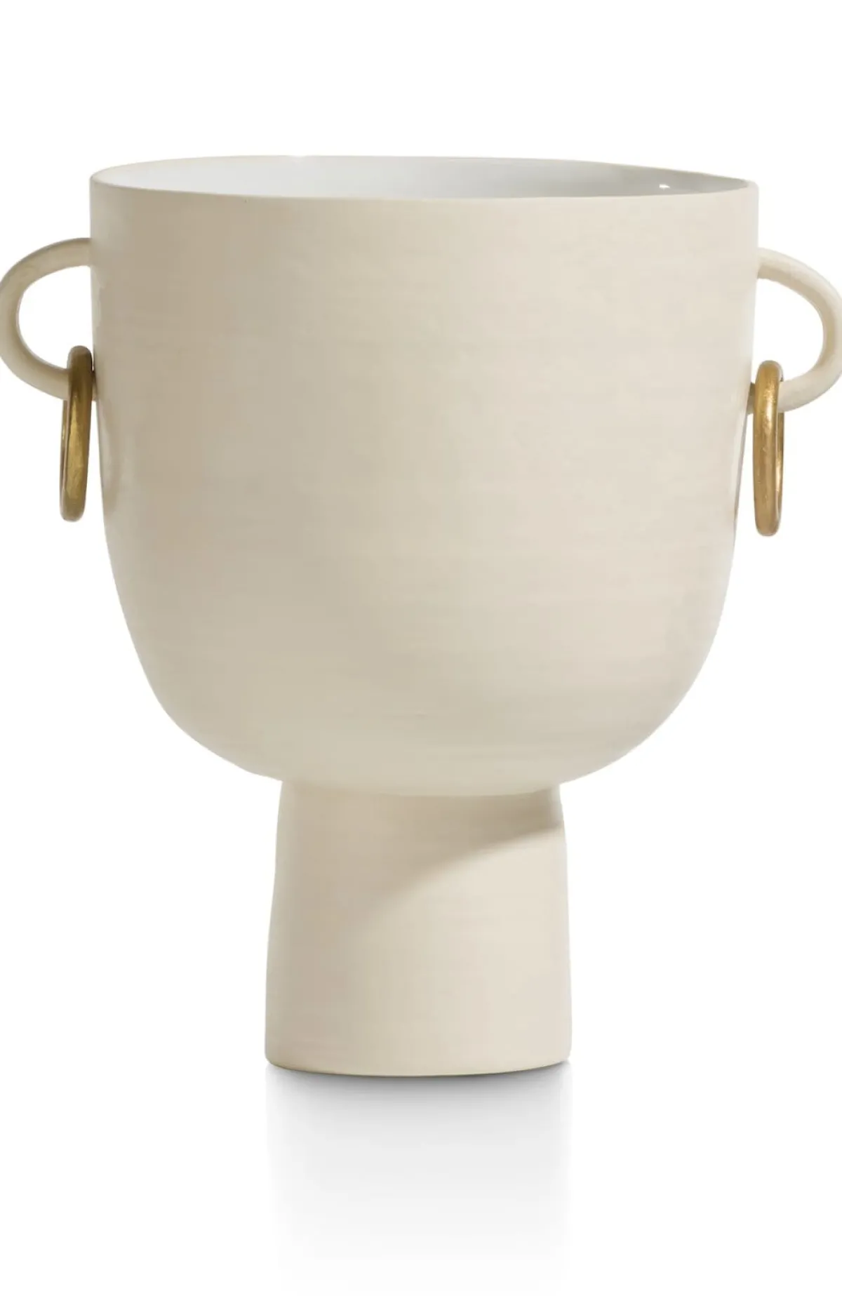 Discount XOOON Presley vaas H25cm in de kleur Crème - COCOmaison