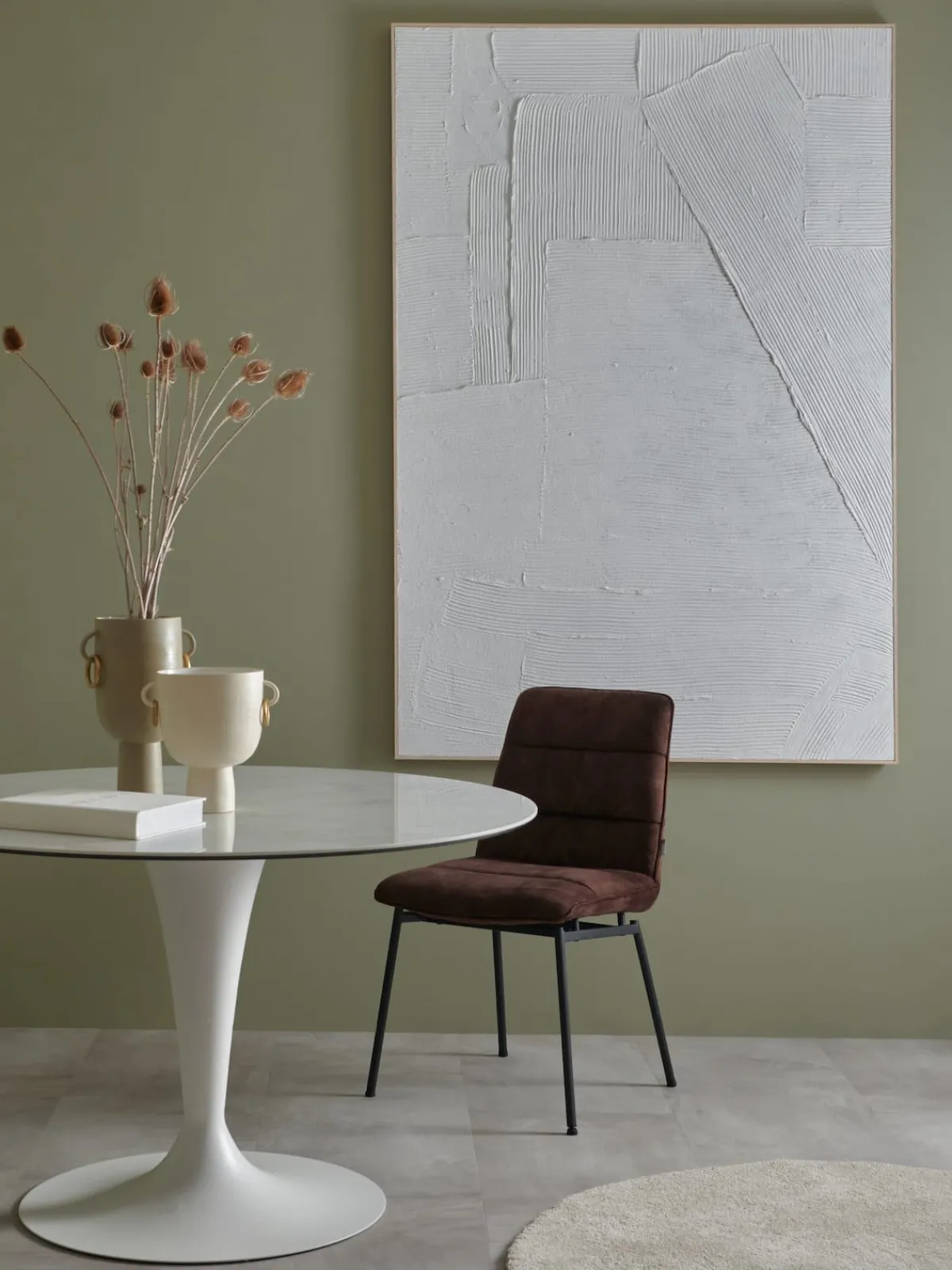 Discount XOOON Presley vaas H25cm in de kleur Crème - COCOmaison