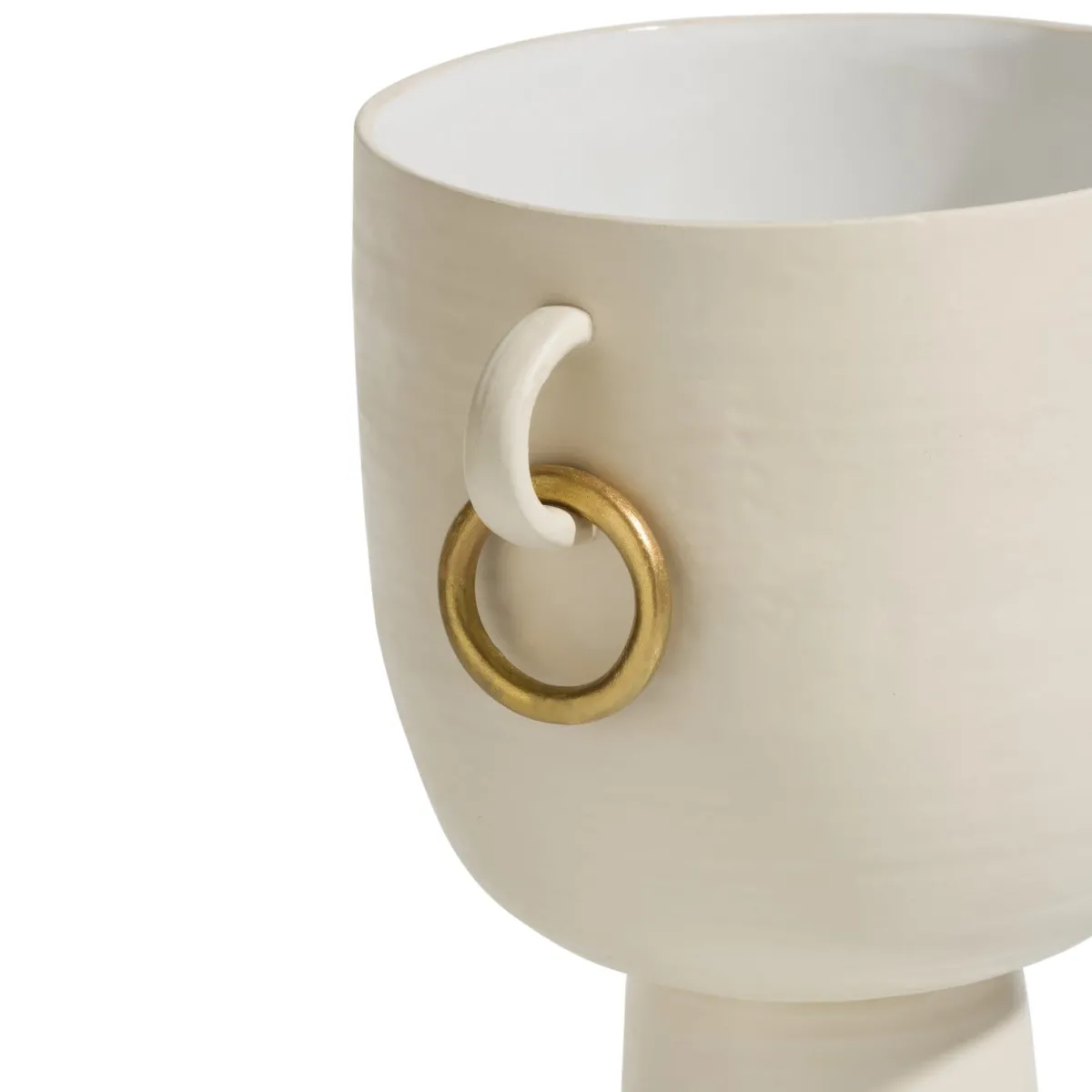 Discount XOOON Presley vaas H25cm in de kleur Crème - COCOmaison