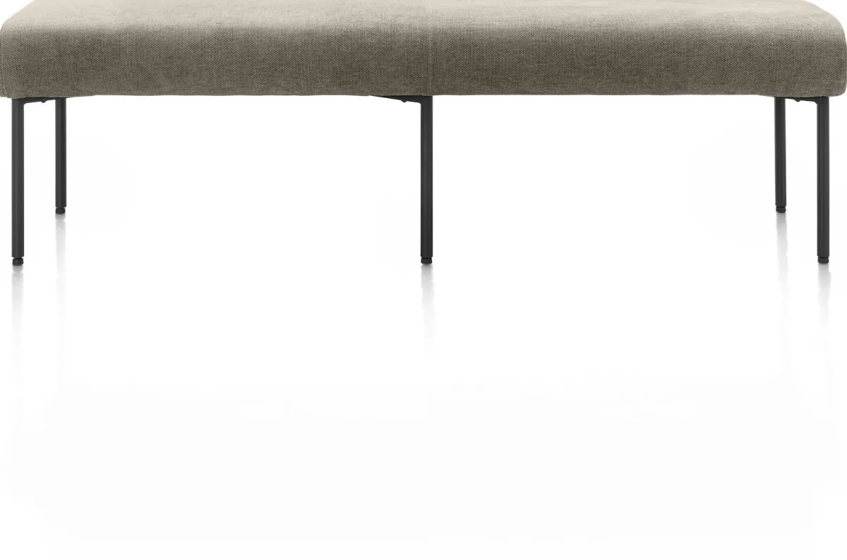 Hot XOOON Reverso, eetkamerbank 170 cm - zonder rug - pocket - stof Livigno - bruin