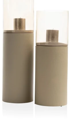 Outlet XOOON Reza windlicht (H84cm) in de kleur Taupe - COCOmaison
