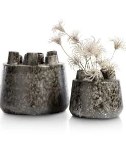 Discount XOOON Safia vaas H15cm in de kleur Zwart - COCOmaison