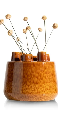 Online XOOON Safia vaas H21cm in de kleur Bruin - COCOmaison